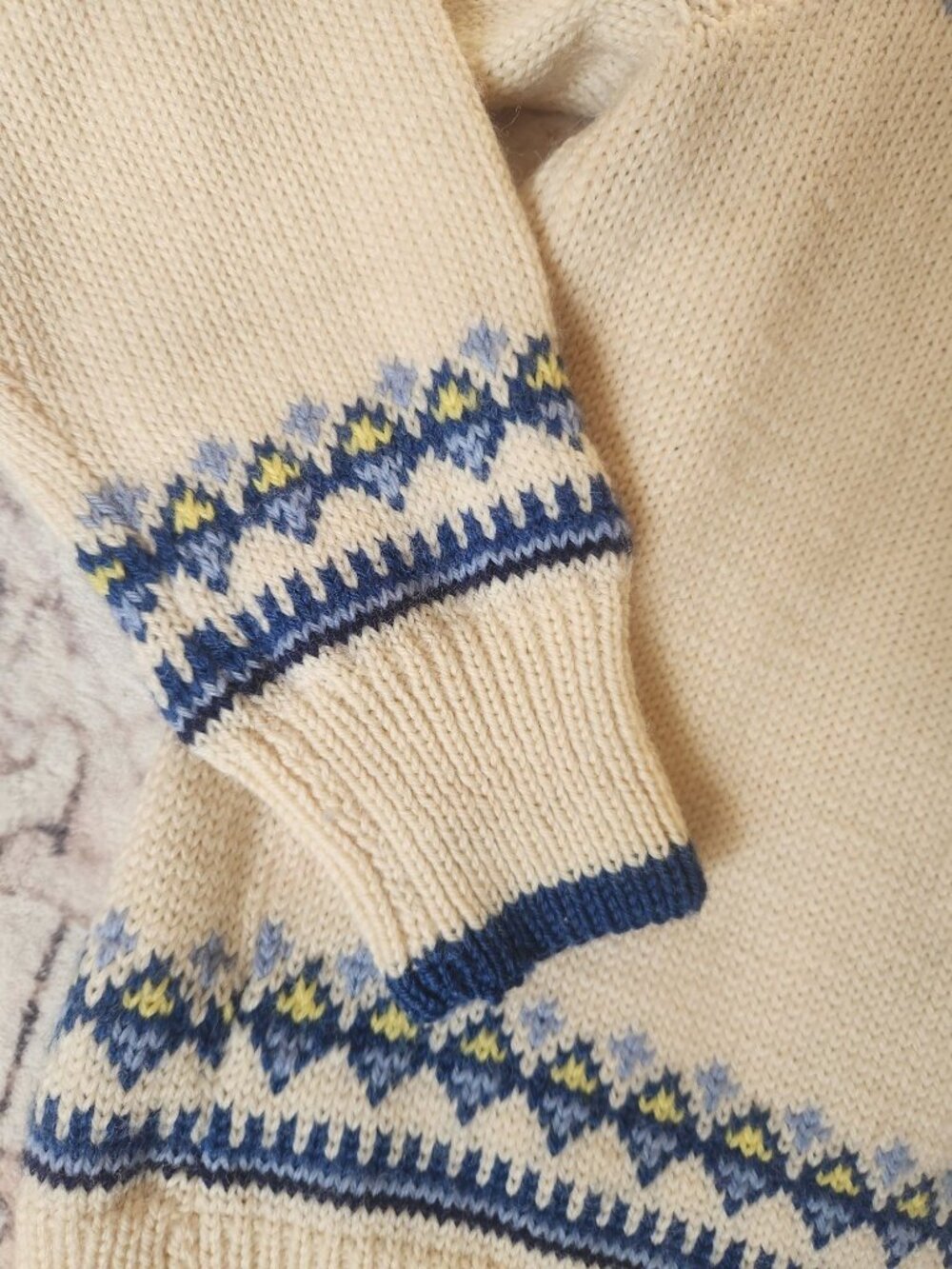 Vtg. O. Allers Nilssen Women's Sz. M Handloomed 100% Wool Sweater Cardigan - Picture 6 of 6